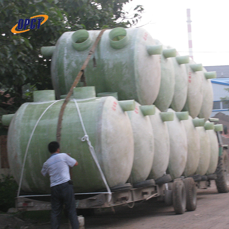 Stackable fiberglass FRP septic tanks used for sewage treatment