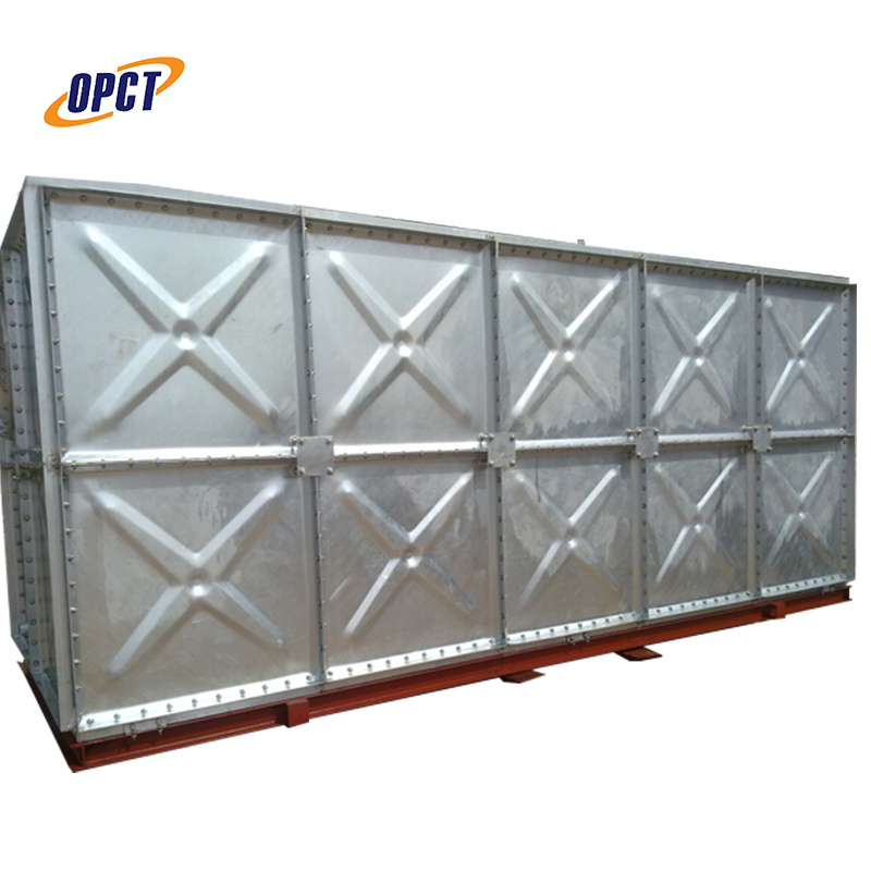 HDG hot dip galvanized steel overhead water storage tank