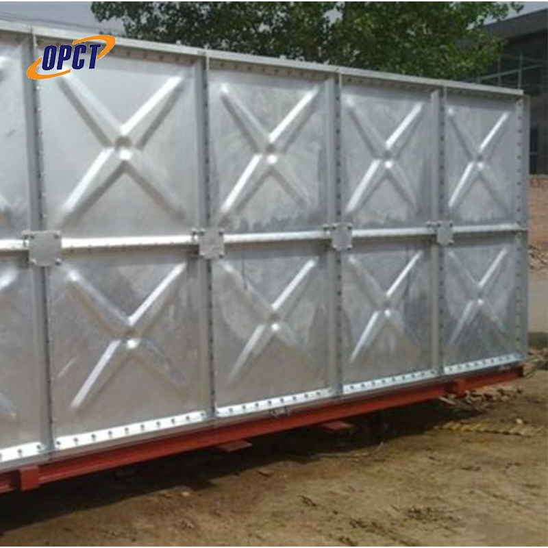 HDG hot dip galvanized steel overhead water storage tank