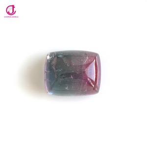 10.30 Carats Watermelon Tourmaline Cushion Smooth Cabochon Gemstone For Jewelry Making Wholesale High Quality Supplier