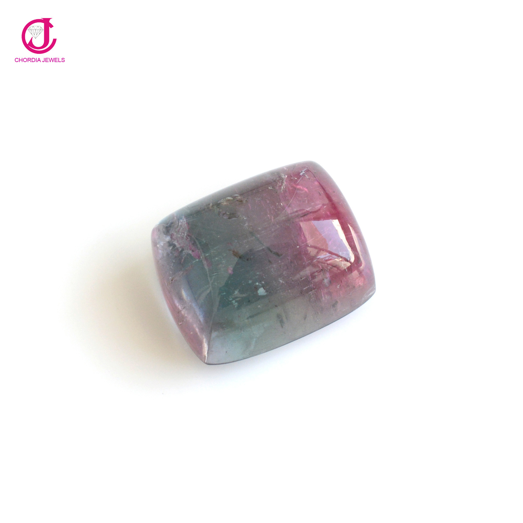 10.30 Carats Watermelon Tourmaline Cushion Smooth Cabochon Gemstone For Jewelry Making Wholesale High Quality Supplier