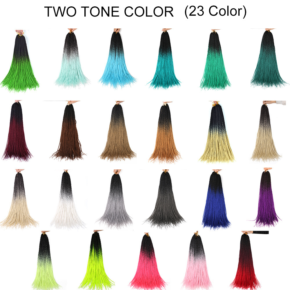 22 Inches Ombre Colorful Senegal Twists Faux Locs Free tress Crochet Braids Hair Afro Goddess Straight Synthetic Braiding Hair