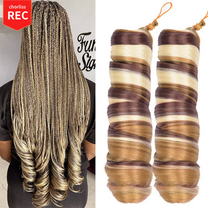 For black people wholesale african women spanish spiral french curl braids crochet extension ombre synthetic curly braiding hair