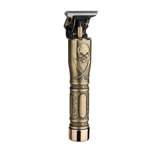 Golden Skull Engraved Hair Clipper Men's Retro Oil Head Rechargeable Hair Clipper