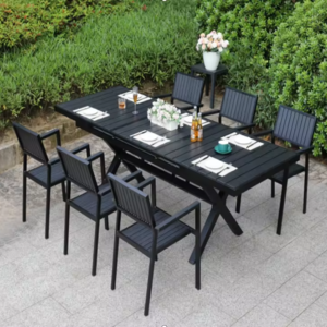 Extendable Outdoor Restaurant Table and Chair Set Garden Patio Furniture for Dining and Park Durable and Versatile Design