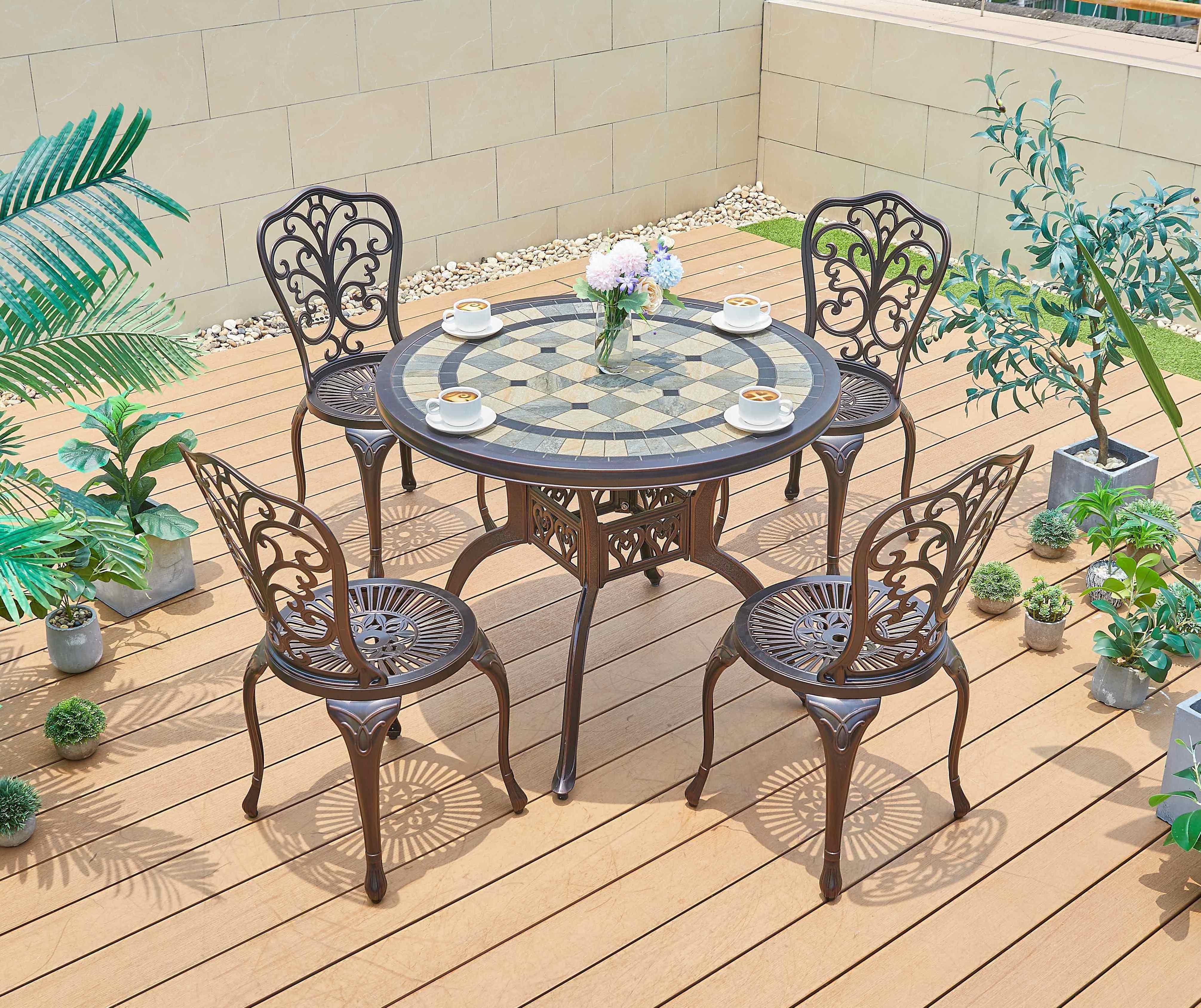 Balcony Furniture Pool Bistro Outdoor cast aluminum garden furniture table