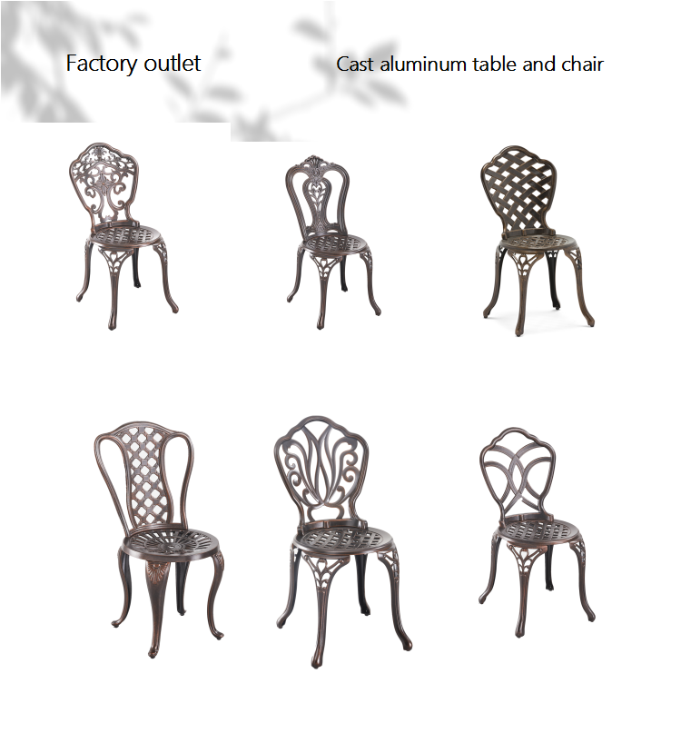 White Detachable cast Aluminum Outdoor Chair Furniture cast Aluminum Patio Garden Table and Chair