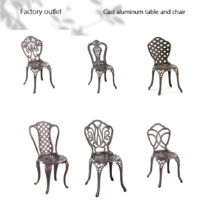 White Detachable cast Aluminum Outdoor Chair Furniture cast Aluminum Patio Garden Table and Chair