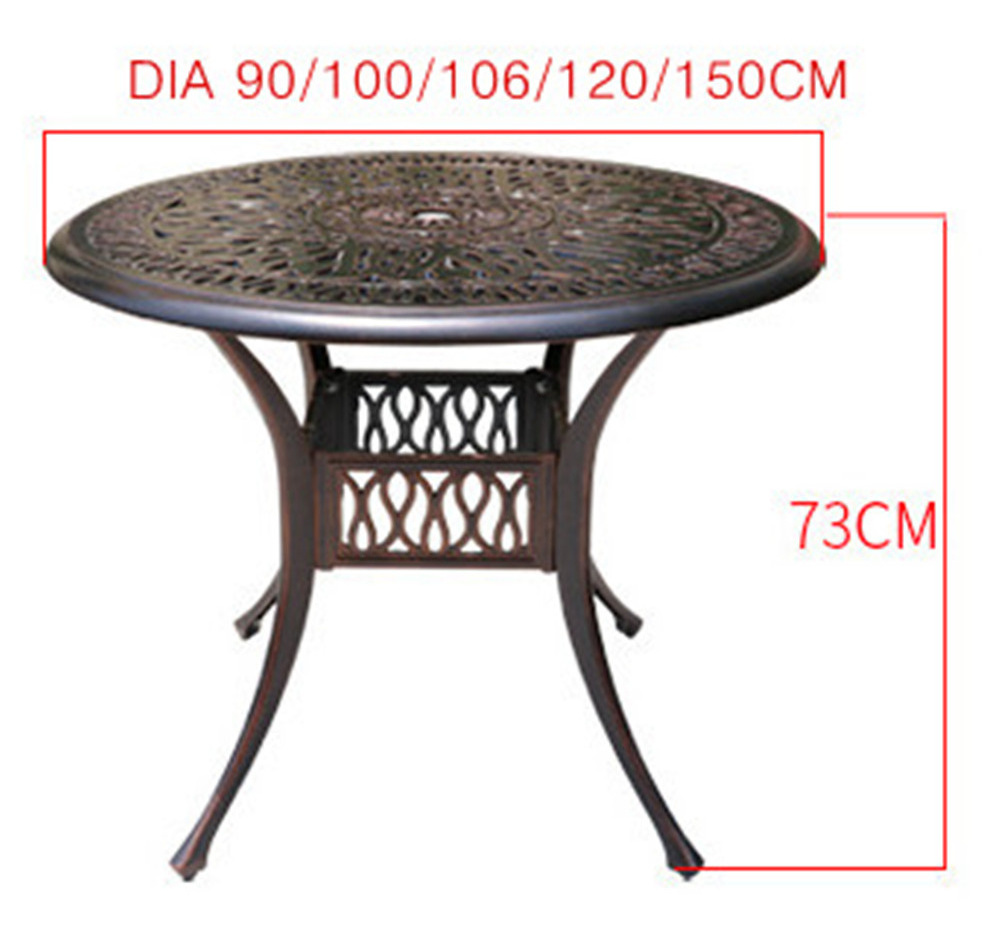 Patio table and chair furniture hot selling leisure aluminum table garden outdoor cast aluminum round table furniture