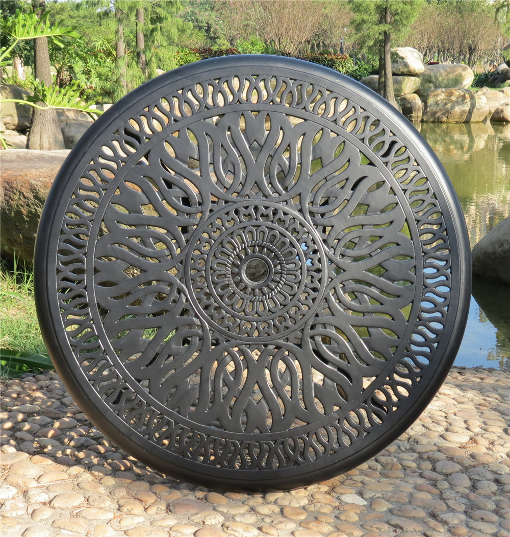 Patio table and chair furniture hot selling leisure aluminum table garden outdoor cast aluminum round table furniture