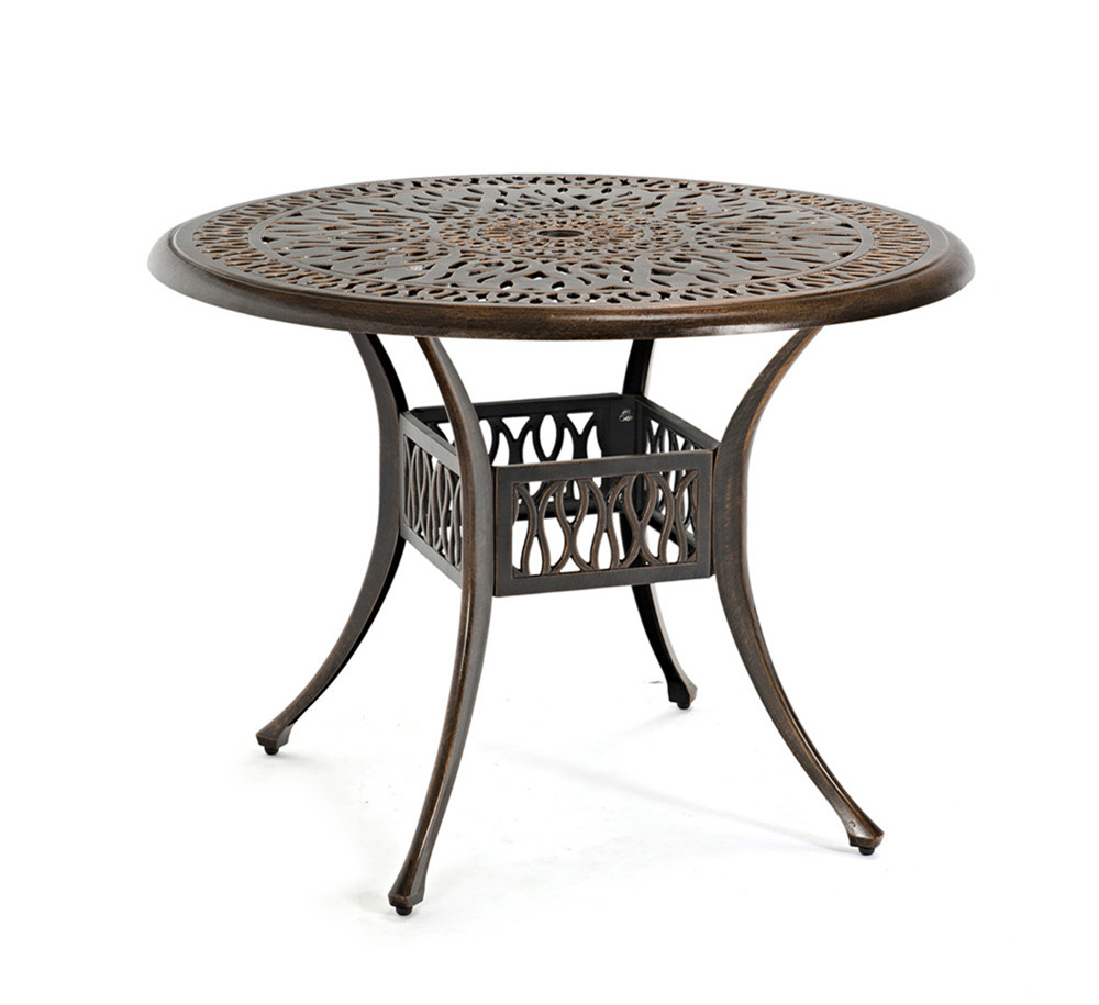 Patio table and chair furniture hot selling leisure aluminum table garden outdoor cast aluminum round table furniture