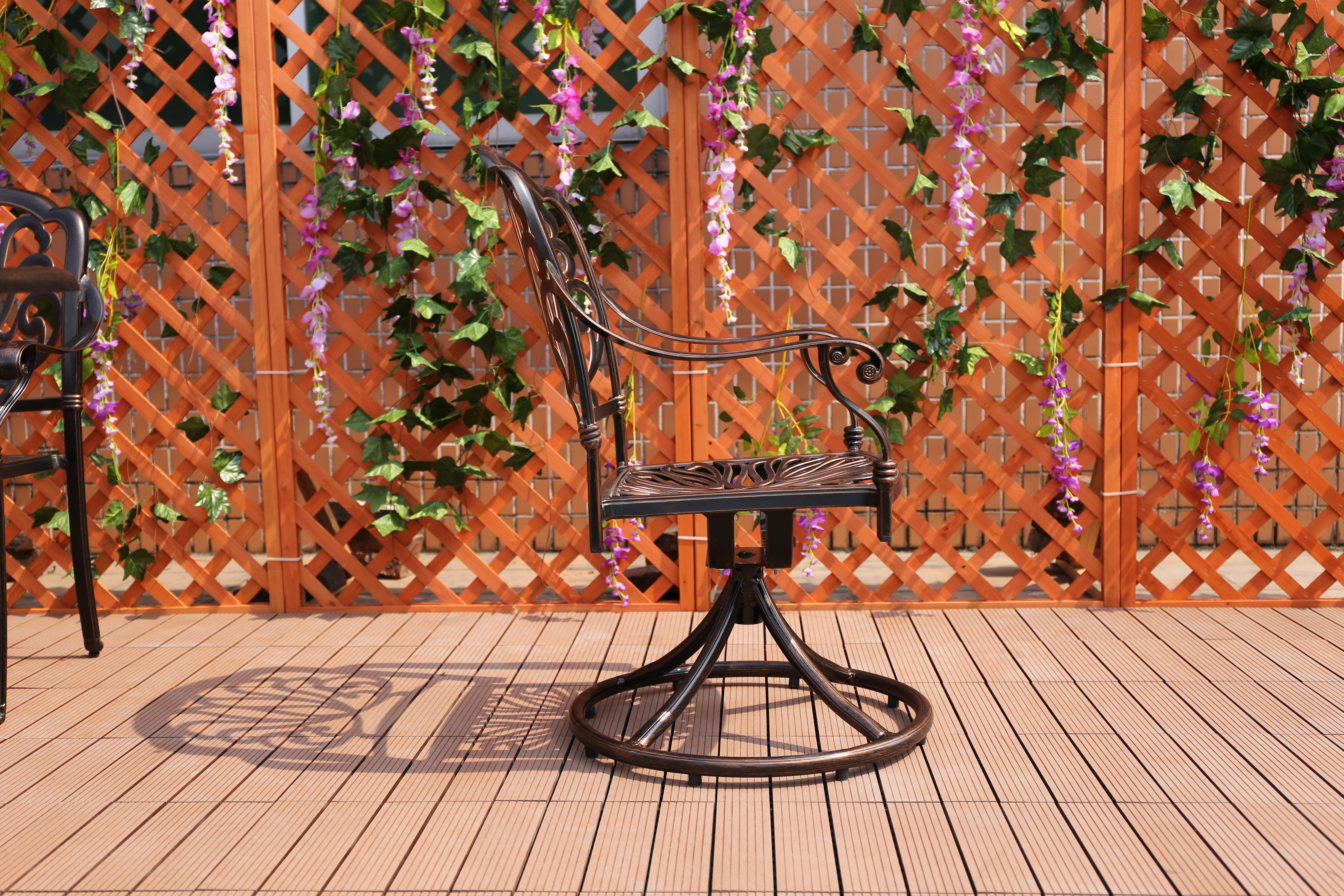 Outdoor patio moisture-proof sunscreen Swivel chair cast aluminum furniture garden cast aluminum swivel chair dining set