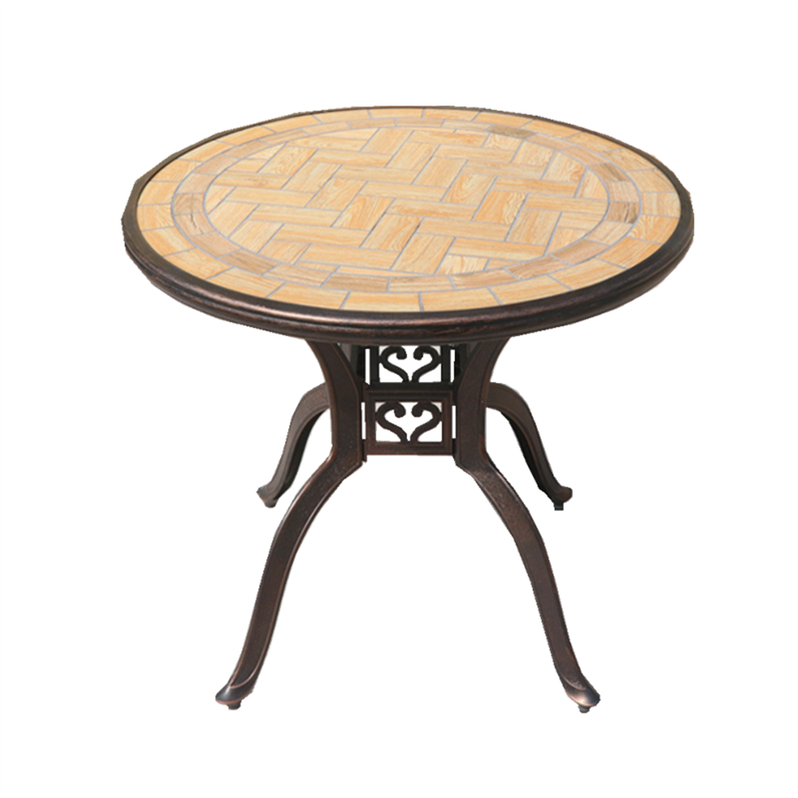 Modern dia83cm cast aluminum ceramic tile table outdoor furniture garden furniture table for bistro or backyard