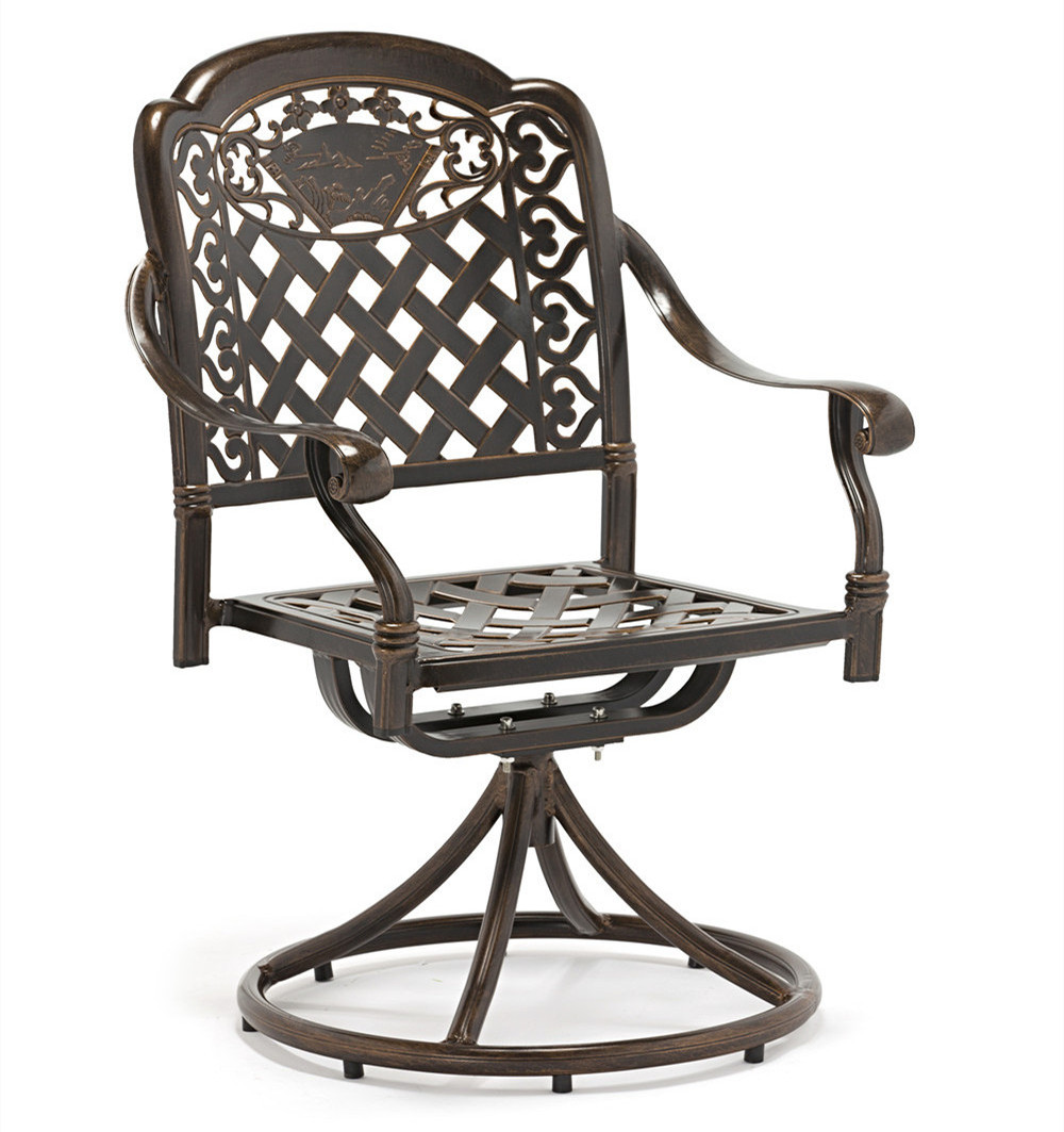 Outdoor patio moisture-proof sunscreen Swivel chair cast aluminum furniture garden cast aluminum swivel chair dining set