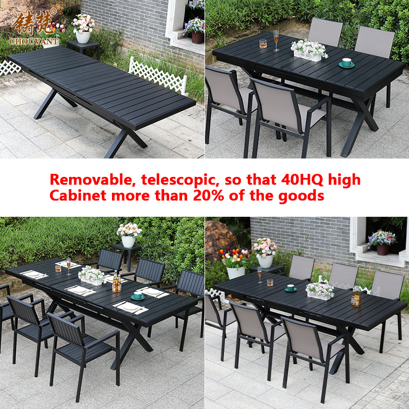 Extendable Outdoor Restaurant Table and Chair Set Garden Patio Furniture for Dining and Park Durable and Versatile Design