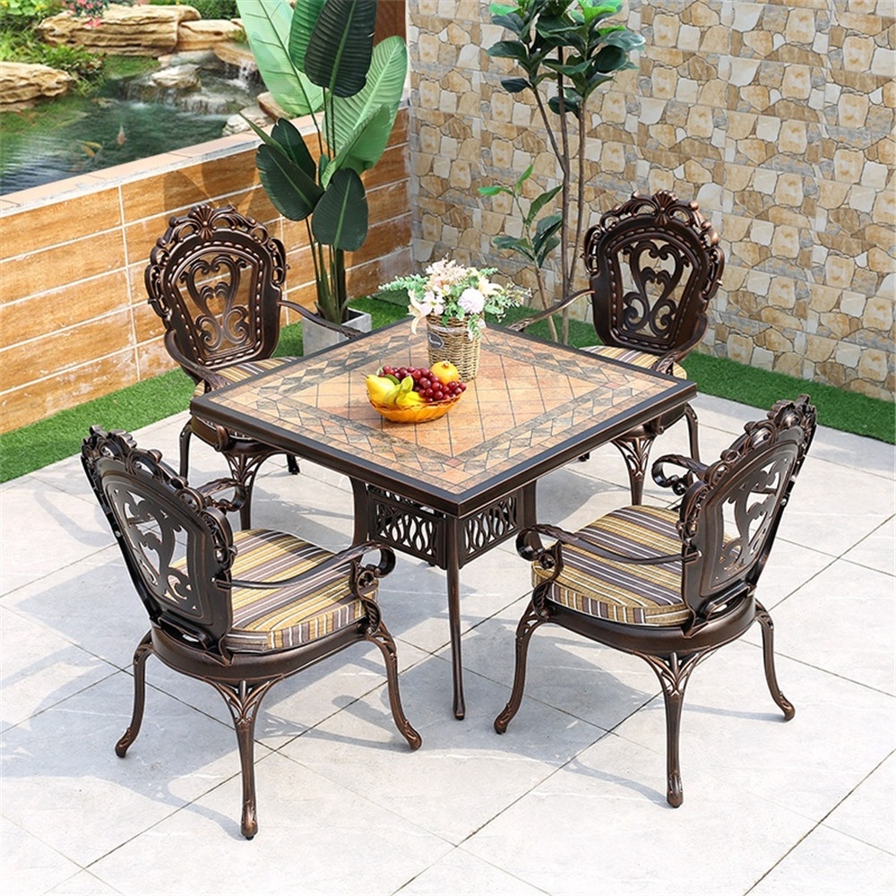 Outdoor Garden Patio Table and Chair Set Die Casting Aluminum Versatile Furniture for Park Workshop Entry Wine Cellar