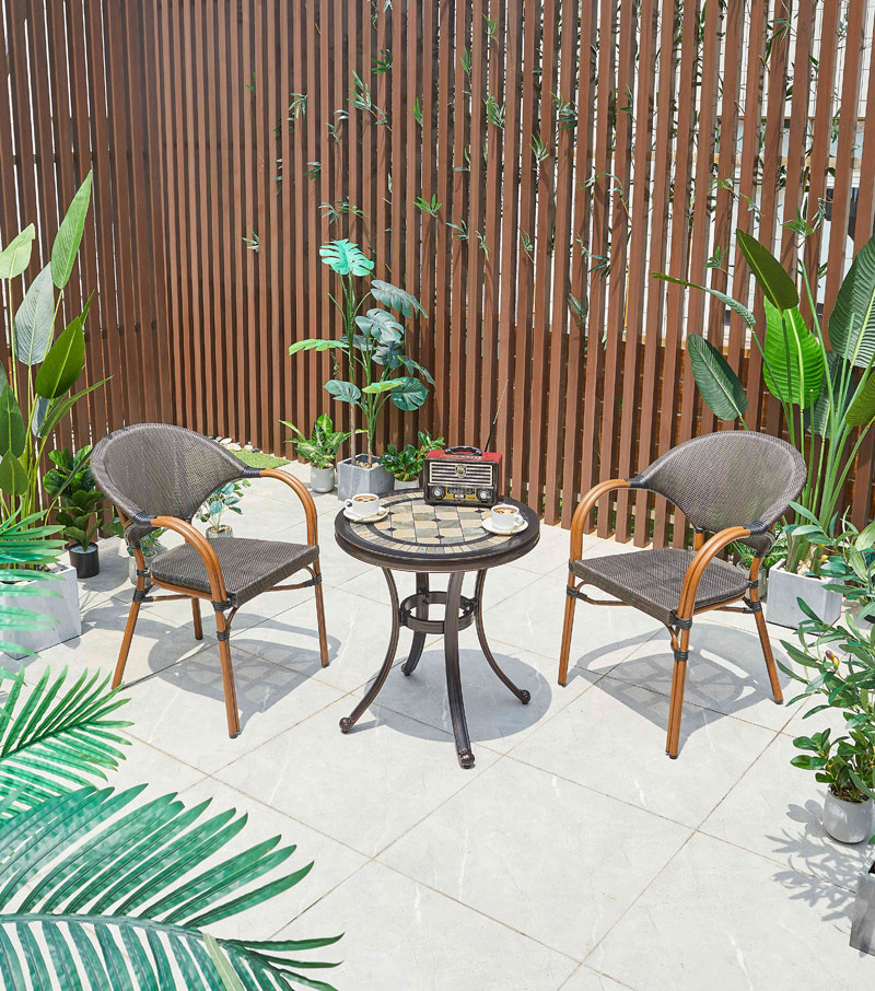 Modern style Teslin mesh woven outdoor patio chairs with aluminum frame garden pool dining furniture