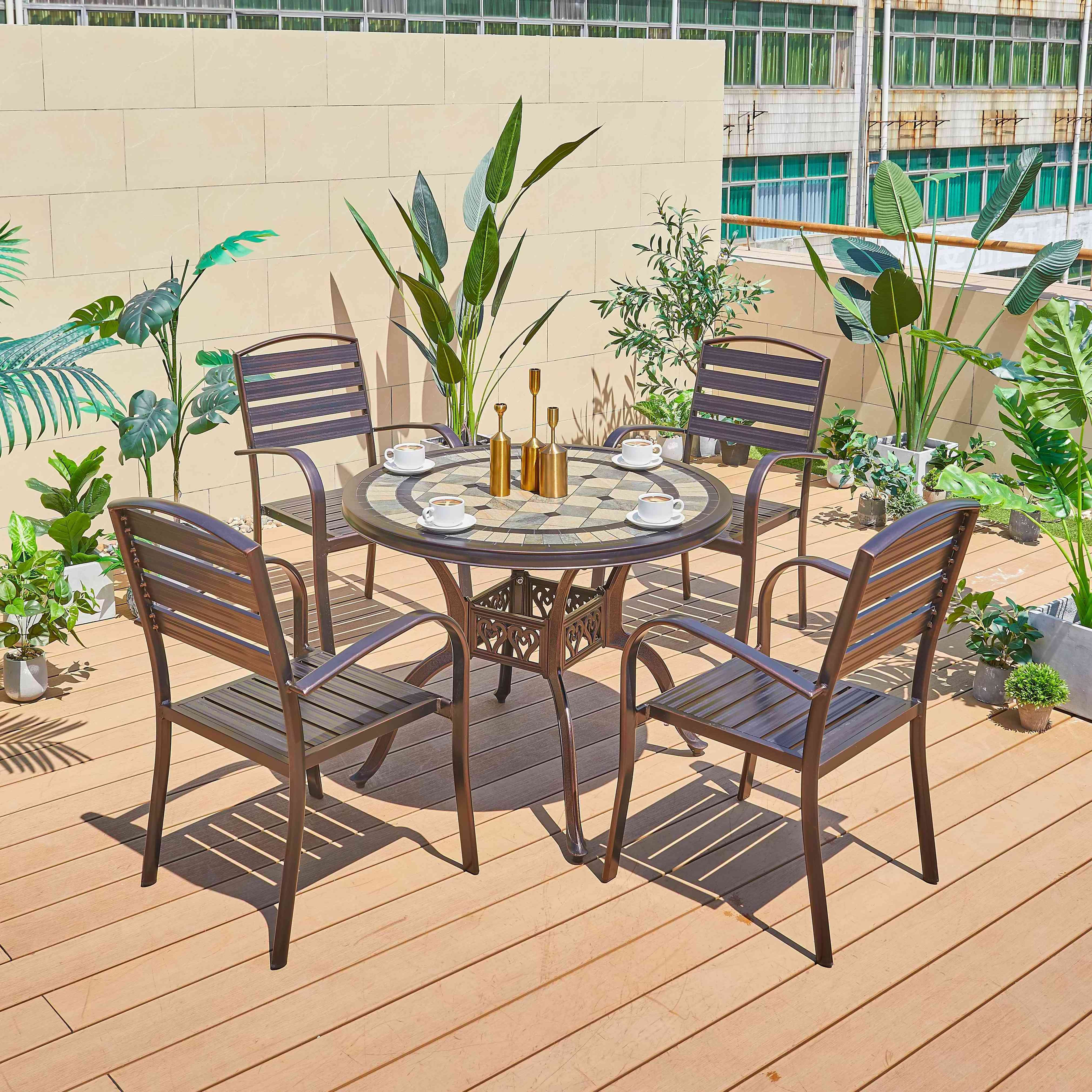 Balcony Furniture Pool Bistro Outdoor cast aluminum garden furniture table