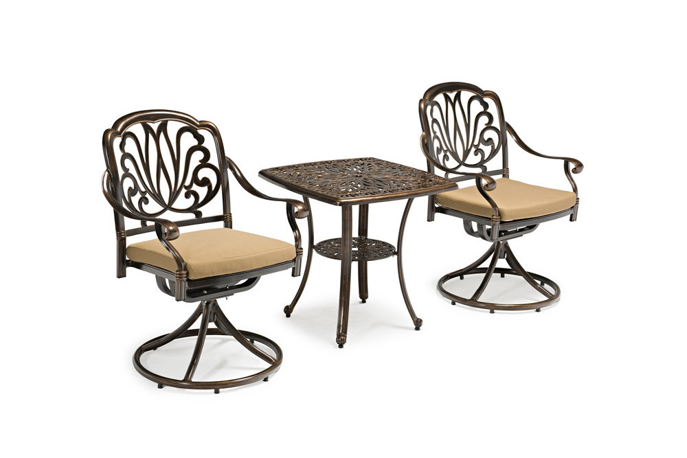 Outdoor patio moisture-proof sunscreen Swivel chair cast aluminum furniture garden cast aluminum swivel chair dining set