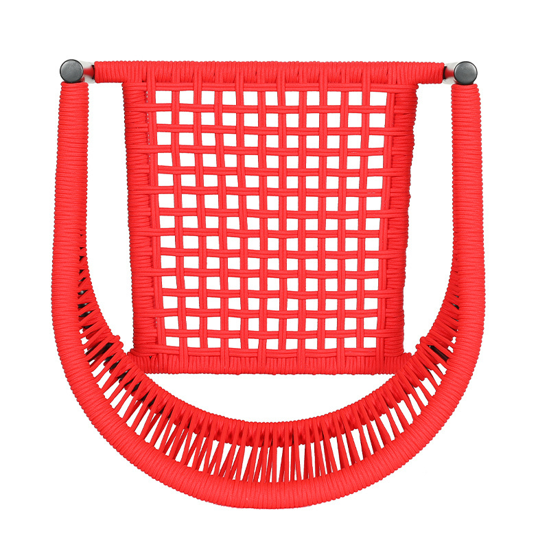 Modern Outdoor Dining Chair Woven Rope Patio Furniture for Cafe Restaurant Bedroom or Courtyard-Contemporary Style