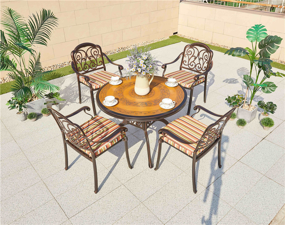 Garden Cast aluminum Chairs And Table Patio Outdoor Furniture  Balcony patio Leisure Furniture