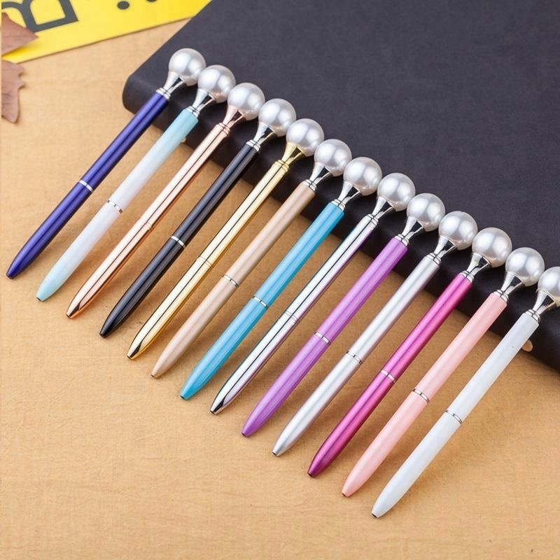 Hot pearl metal ballpoint pen laser custom logo metal pen