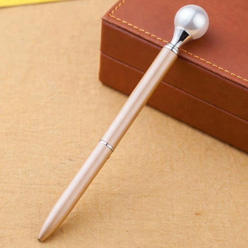 Hot pearl metal ballpoint pen laser custom logo metal pen