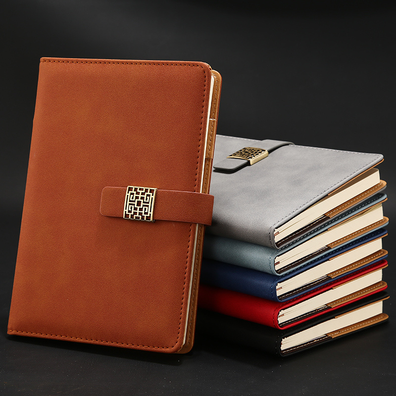 Business notebook high quality pu diary with lock A5 notepad