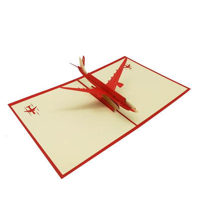 Cartoon Aircraft 3D Creative DIY Handwork Exquisite Model Paper Craft Holiday Greeting Card