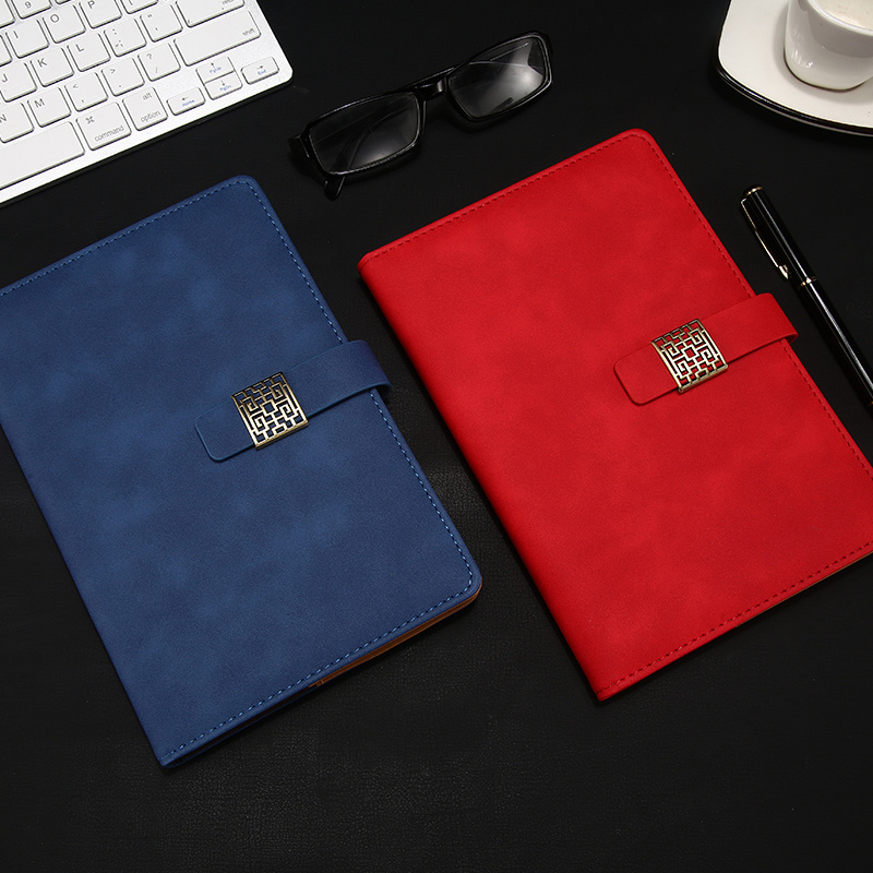 Business notebook high quality pu diary with lock A5 notepad