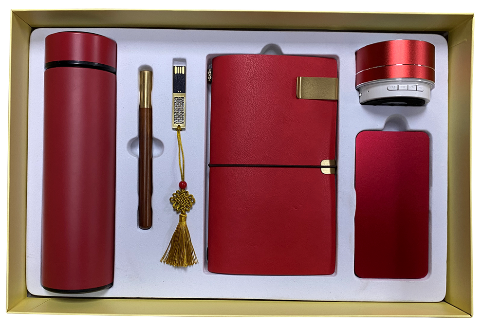 Thermos cup and metal pen notebook corporate gift set for promotion gift set