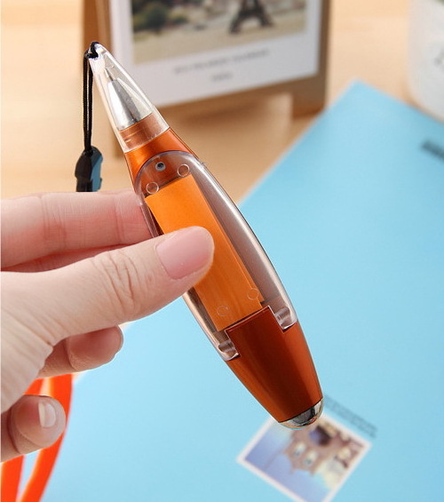 4 in 1 pen with hanging rope sticky notes LED light plastic pen advertising ballpoint pen