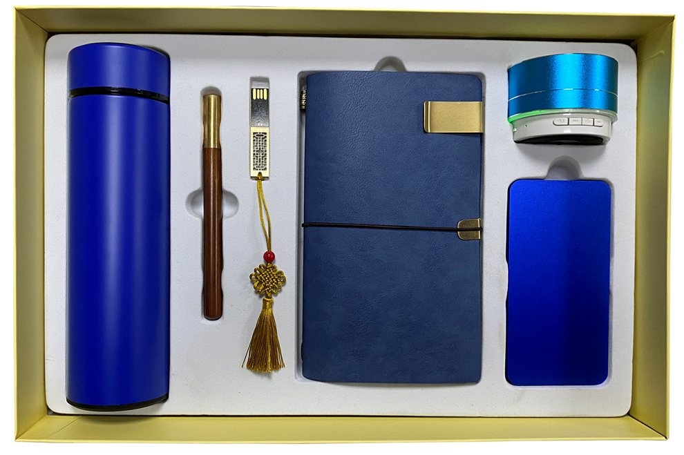 Thermos cup and metal pen notebook corporate gift set for promotion gift set