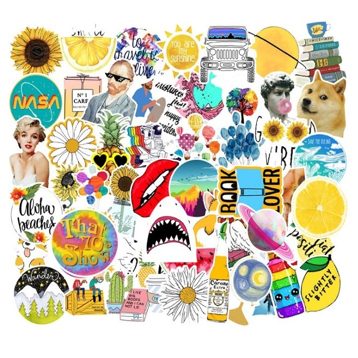 Hot Sale Summer Graffiti Sticker 53pcs Fresh Waterproof Refrigerator Suitcase Stickers