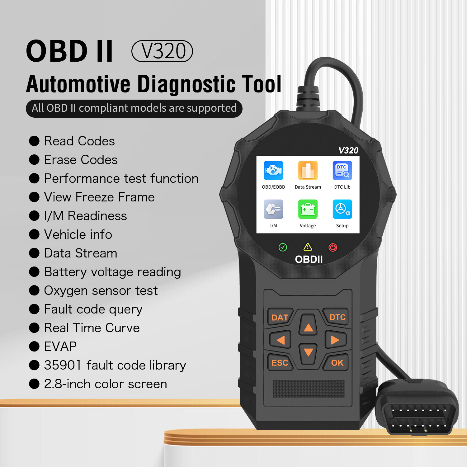 V320  Scanner for Automotive Obd2 Diagnostic Tool Vehicle Code Reader with Reset OBDII/EOBD Automotive Diagnostic Scan Tool