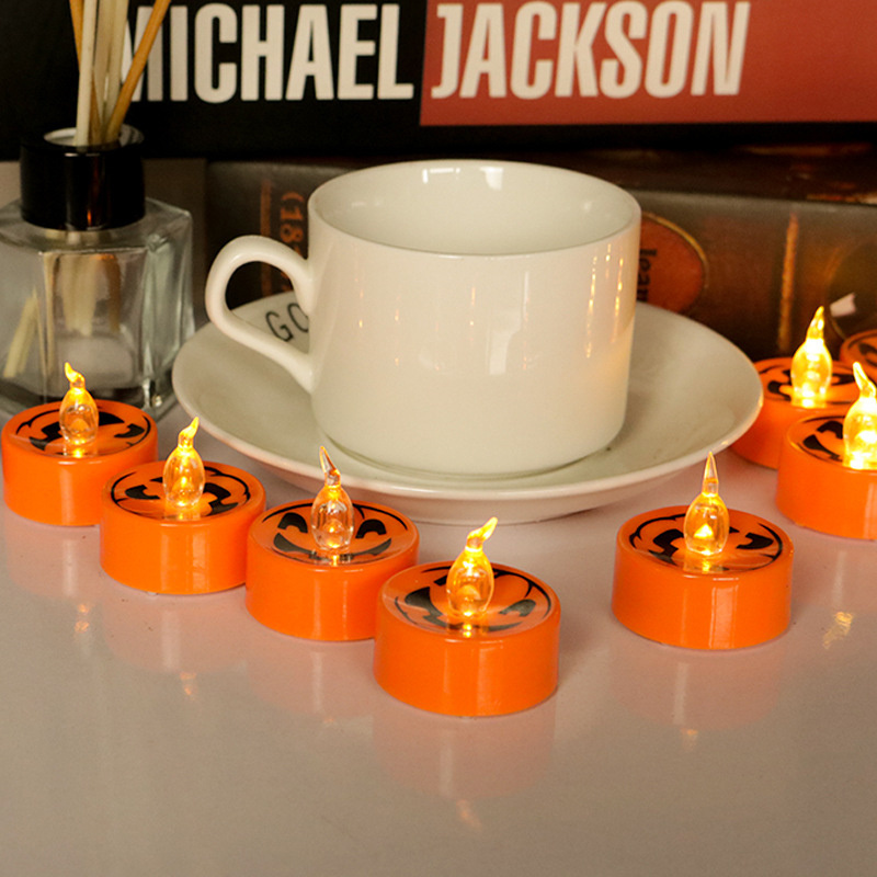 Wholesale 3D Halloween Bulk Battery Operated Electric Flameless Plastic T light Lantern Led Mini Candles Tea Light