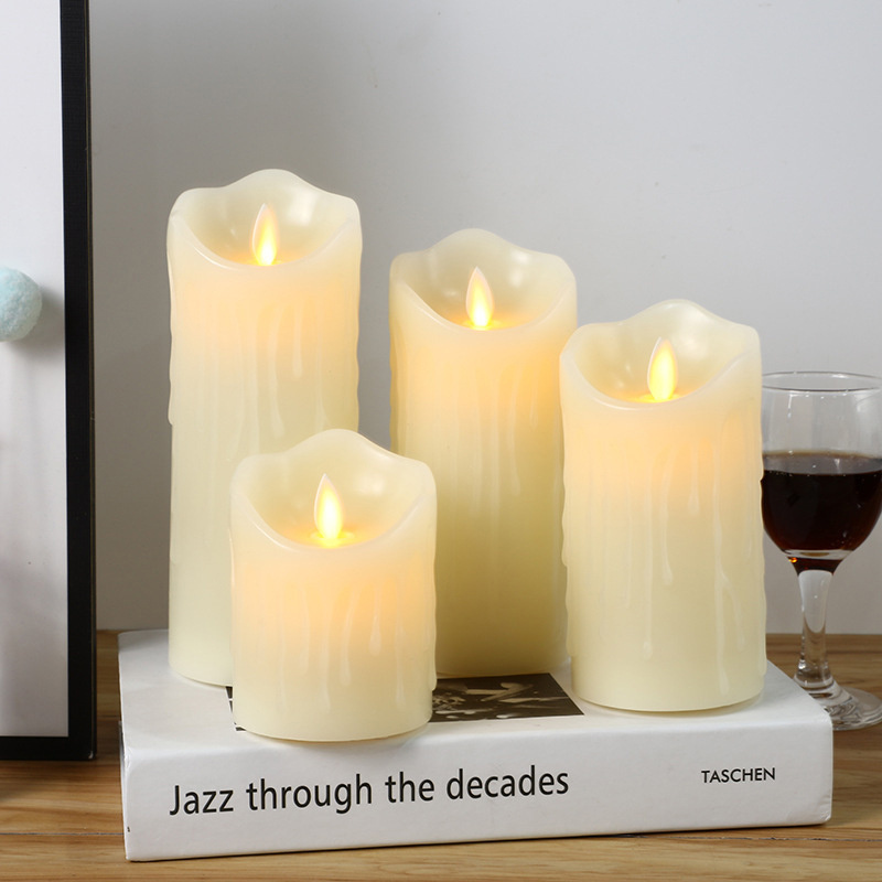 Amazon New candles led Flameless Flickering Battery Operated wax candle led lights set with remote control