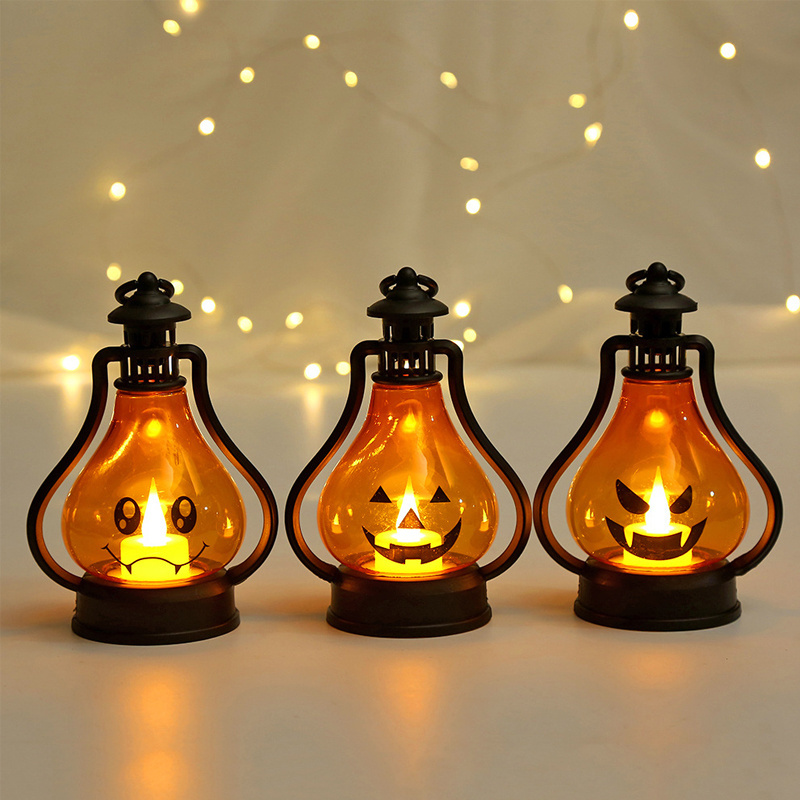 Hot Sale Halloween Home Party Decoration Electronic Led Pumpkin Shaped Flameless Candles