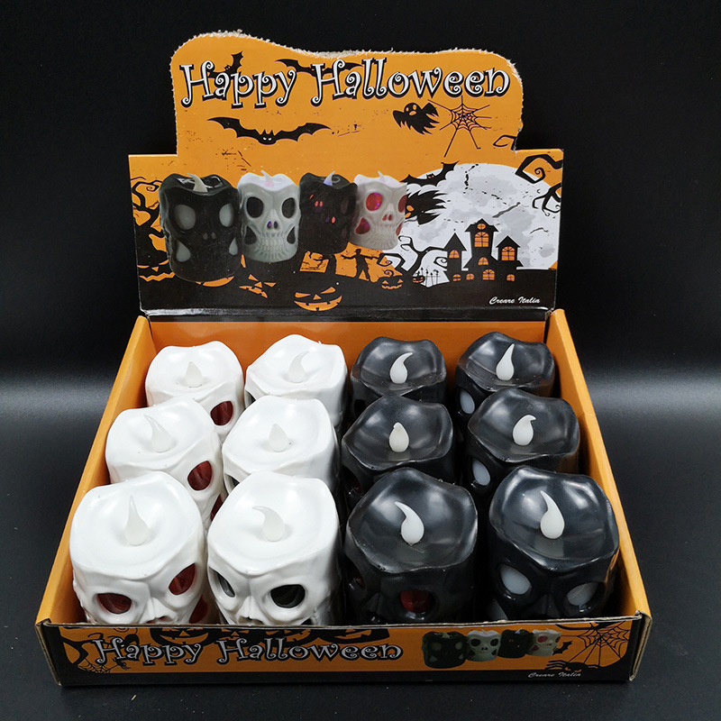 Wholesale Custom Home Decorative Gift Halloween Led Luxury Skulled Shape Craft Candle