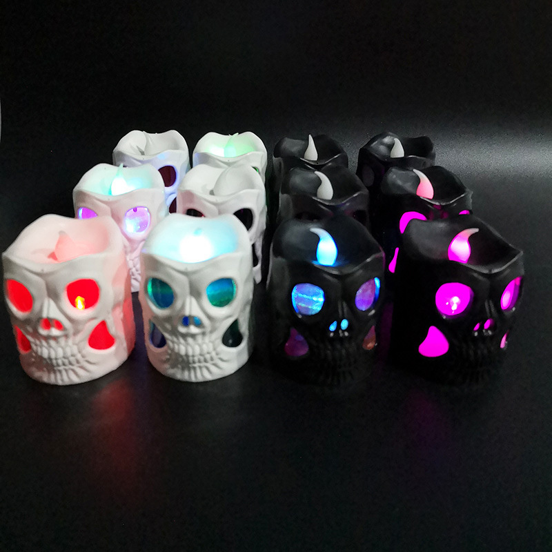 Wholesale Custom Home Decorative Gift Halloween Led Luxury Skulled Shape Craft Candle