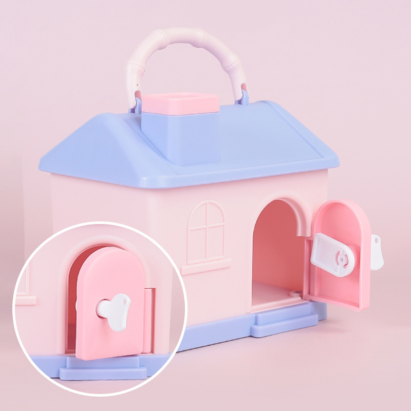 TOPSTHINK Cute House Money Box With 3D Sticker Kawaii Piggy Bank For Kids Adults Big Size Savings Box For Coins Banknotes Birthd