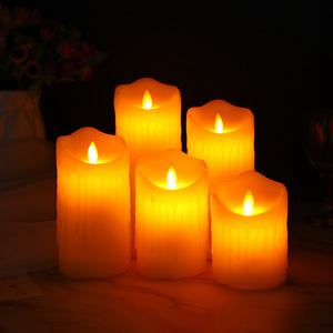 Amazon New candles led Flameless Flickering Battery Operated wax candle led lights set with remote control