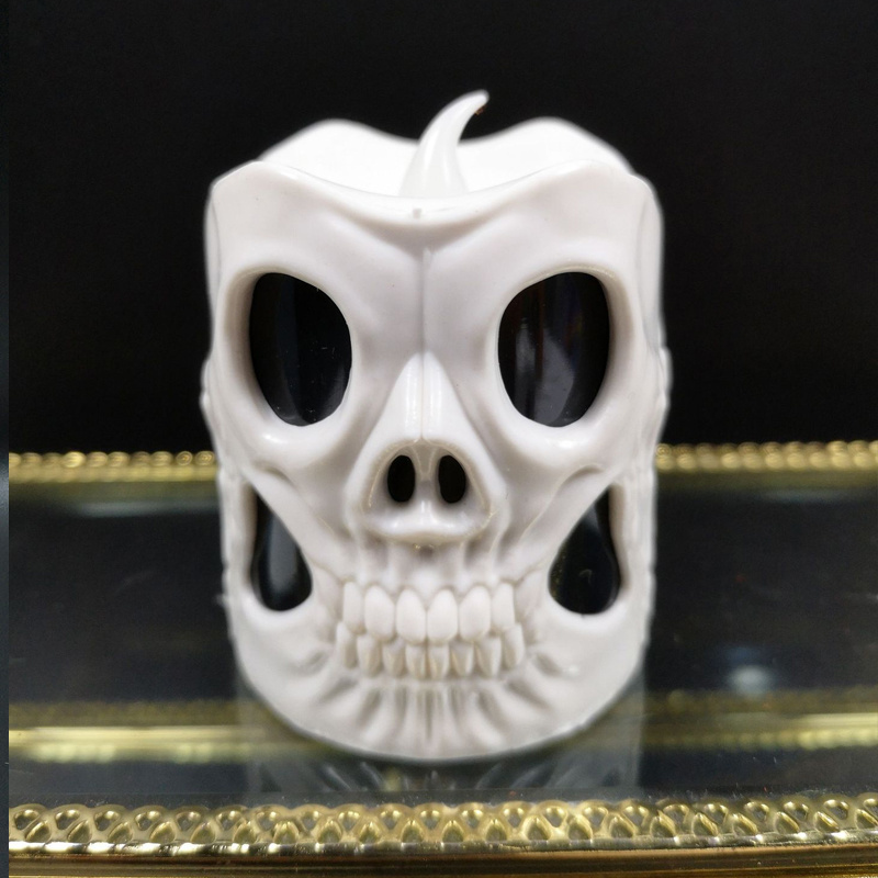 Wholesale Custom Home Decorative Gift Halloween Led Luxury Skulled Shape Craft Candle