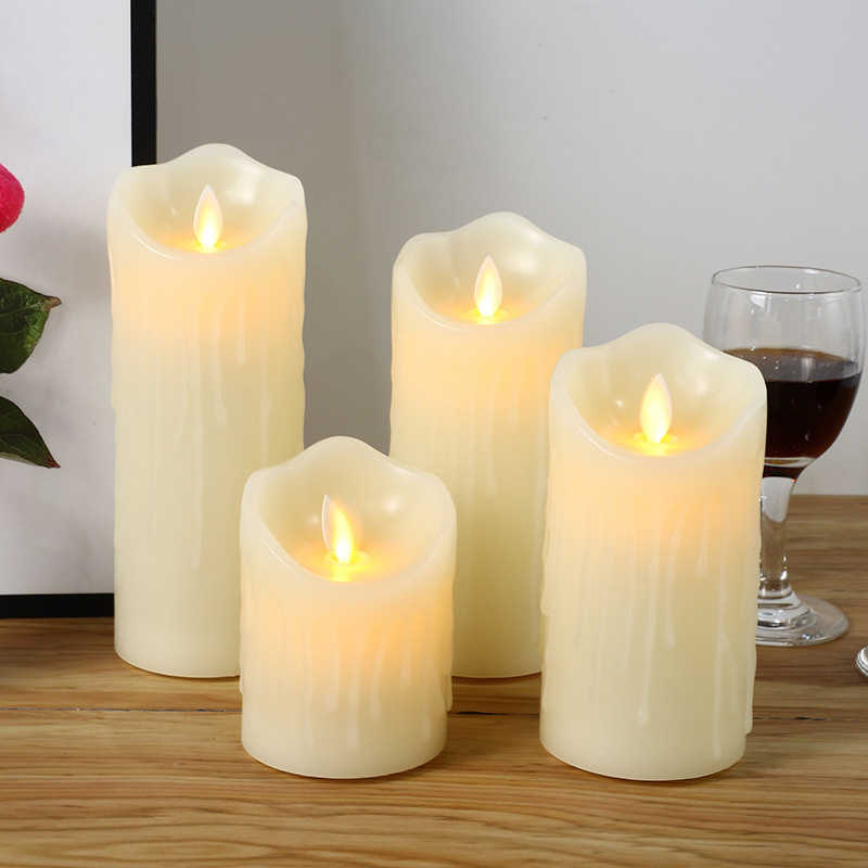 Amazon New candles led Flameless Flickering Battery Operated wax candle led lights set with remote control