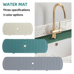 Kitchen Sink Draining Mat Drying Countertop Protector Water Splash Guard Silicone Faucet Handle Drip Catcher Tray