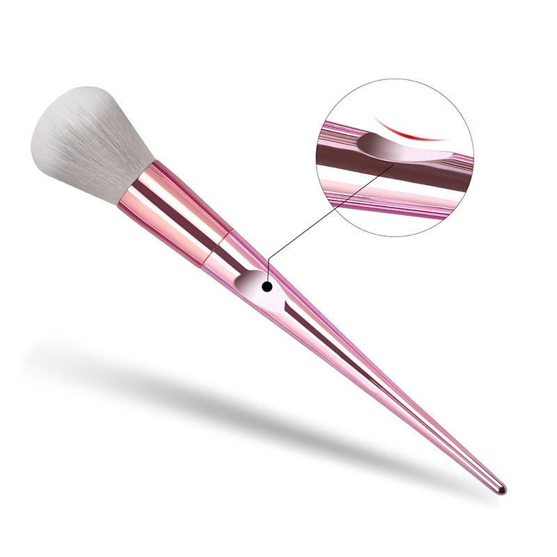 Make Up Brush Set  Finger Handle 10pcs Rose Golden Glitter Handle Makeup Vegan Brushes With Pu Bag