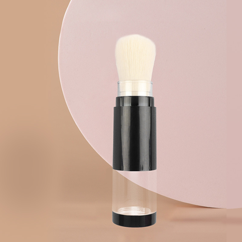 High Quality Black Makeup Body Cosmetic Container Dispensing Refillable Powder Brush