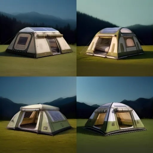 New Arrival Outdoor Custom Oem Hiking Portable Folding Air Inflatable Family Camping Tent With Solar Panel