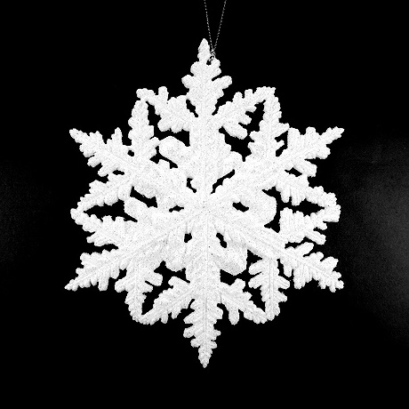 Christmas New Year Decoration White Acrylic 2D Flat Snowflake Ornament