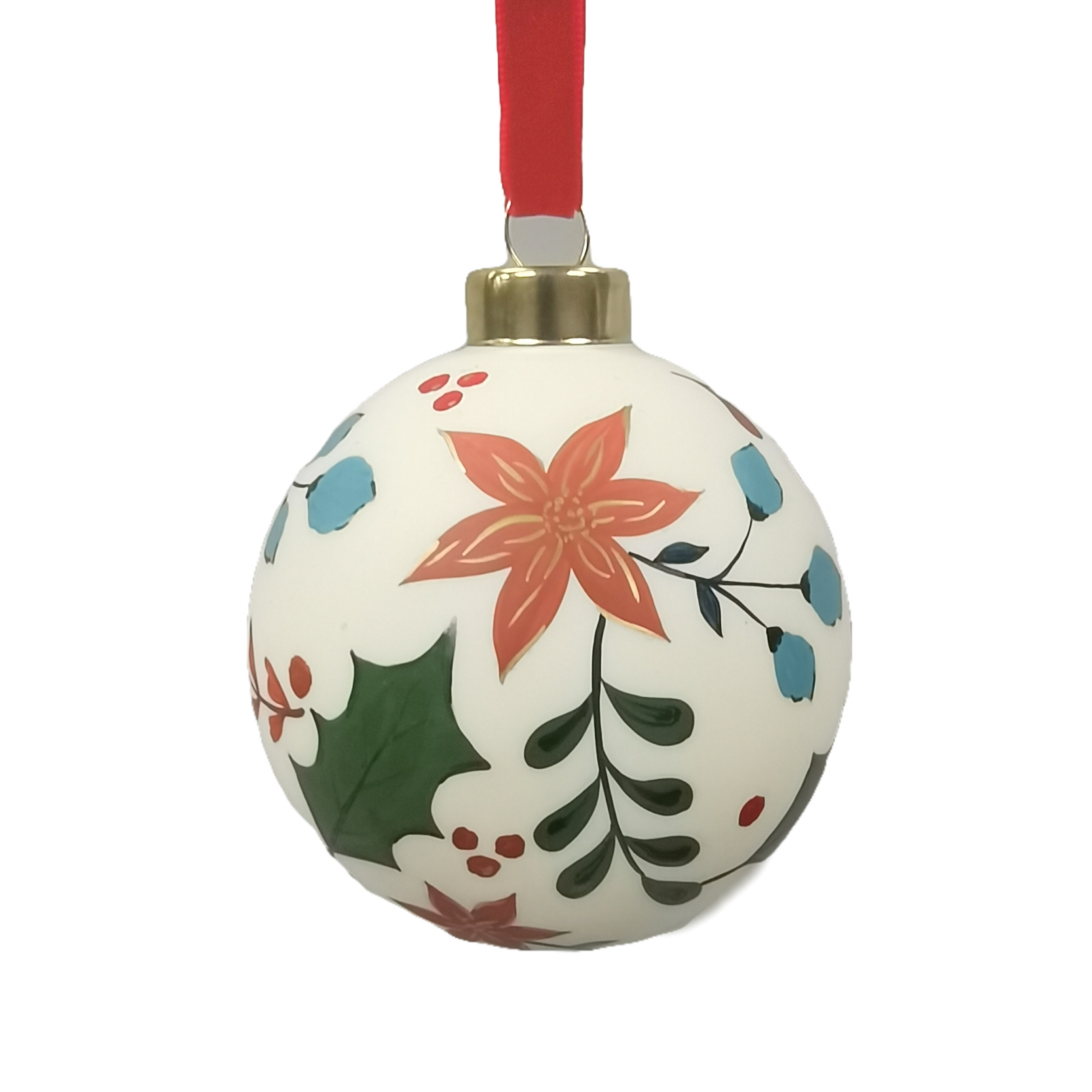 2023 YB New  Christmas Decorations High-quality Glass Christmas 8cm White Glass Christmas Ornaments